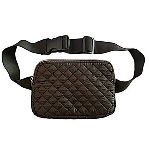 MYTAGALONGS Olive Green Waist Fanny Pack 8”x 5” Adjustable Quilted